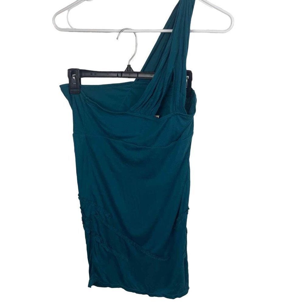 Vintage Y2K Free People Blue Body Con One Shoulder 100% Viscose Dress Size M‎ - Picture 2 of 7